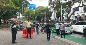 Unit Binmas Polsek Sawah Besar Melakukan Pengaman di Masjid Istiqlal. 