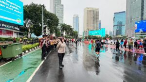 Polrestro Jakpus Amankan Car Free Day di Sepanjang Jl. Jend Sudirman Sampai Jl. MH Thamrin Jakarta Pusat.