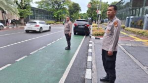 Pengamanan Misa Minggu Pagi di Gereja Katedral Sawah Besar Jakarta Pusat