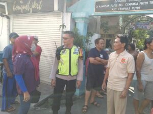 Patroli Kewilayahan Aipda Wisnu Saputra Sampaikan Imbauan Kamtibmas