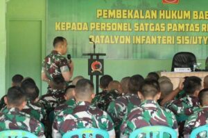 Pembekalan Hukum Babinkum TNI Kepada Personil Satgas Yonif 515 Kostrad