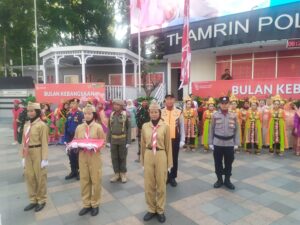 Polsek Johar Baru Gelar Upacara Bendera Dalam Rangka Bulan Kebangsaan Di Bundaran Hotel Indonesia