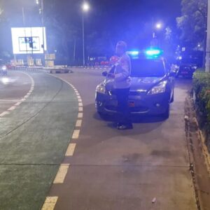 Patroli 1053 Polsek Metro Tanah Abang Patroli Dini Hari Dan Strong Point di Jalan Asia Afrika Dan Jalan Jenderal Sudirman