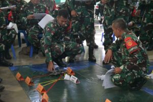 Tactical Floor Game Pemberangkatan Satgas Pamtas RI-Malaysia