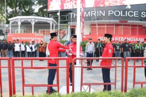 Upacara Pengibaran Bendera Merah Putih Tiga Pilar Kecamatan Senen Dalam Rangka Bulan Kebangsaan 2024 Di Bundaran HI