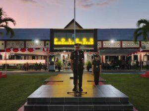 Polres Minsel Gelar Dengan Meriah, Upacara Taptu dan Pawai Obor HUT Kemerdekaan RI ke 79
