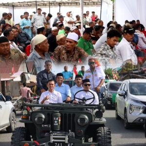 Ribuan pendukung antar pasangan AMAN untuk mendaftar di KIP Nagan Raya