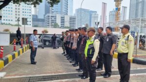 Iptu Suparno Pimpin Apel Pengamanan Unjuk Rasa Di Gedung Graha BNI Pusat