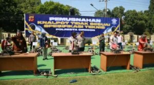 Ribuan Kenalpot Bising Di Musnahkahkan Polresta Cirebon