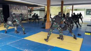 Tim DISJASAD Cek Kemampuan Bela Diri Taktis Yonif 433 Kostrad di Sambueja