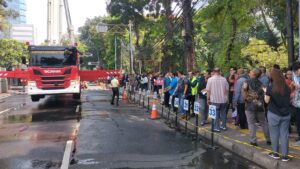 Pengamanan Latihan Evakuasi Keadaan Darurat Dan Pemadam Kebakaran Di Gedung The City Tower