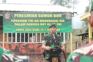 TNI – AD Manunggal Air, Danyonif 303 Kostrad Resmikan Sumur Bor Untuk Masyarakat