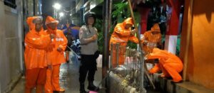 Patroli Wilayah Bhabinkamtibmas Kelurahan Galur Monitoring Dan Imbauan PPSU Di Jalan Kwista RW 04 Galur.