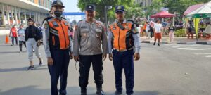 Patroli Kapolsubsektor Sarinah Bersama Tiga Pilar Pemantauan Giat Car Free Day