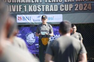 HUT Ke-79 TNI, Pangdivif 1 Kostrad Buka Turnamen Tenis Lapangan dan Bulu Tangkis Pangdivif 1 Cup