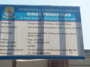 Pekerja Proyek Pembangunan SDN 2 Beber Diduga Abaikan Keselamatan Kerja