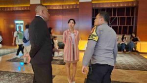 Bhabinkamtibmas Gelora Sambangi Manager Cinema XXI Plaza Senayan Berikan Imbauan Kamtibmas