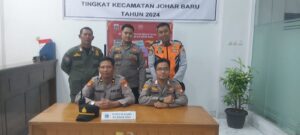 Panit II Samapta Polsek Johar Baru Bersama Satpol. PP, Dan Dishub Pengamanan Posko Logistik Pilkada Tahun 2024 Kantor Kecamatan Johar Baru