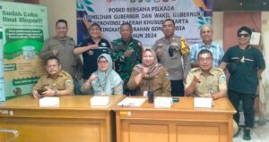 Bhabinkamtibmas Gondangdia Bersama Unsur Tiga Pilar Di Posko Bersama Untuk Pilkada Aman Dan Damai