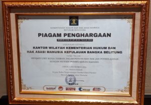Kanwil Kemenkumham Babel Raih Penghargaan Pemenuhan Hak Jam Belajar