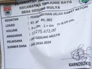Optimis Kades Gedung Mulya Wujudkan Kesejahteraan Masyarakat Tuntaskan Pembangunan Di Desanya