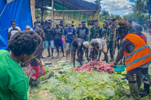 Satgas Yonif 503 Kostrad Hadiri Acara Tradisi Bakar Batu Papua Pegunungan