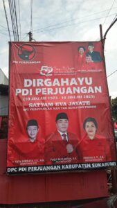 Selamat ulang tahun ke 52 PDIP perjuangan diselenggarakan di kabupaten Sukabumi