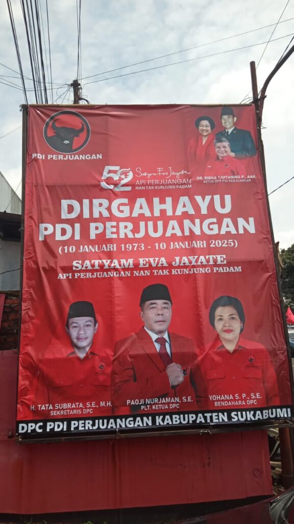Selamat ulang tahun ke 52 PDIP perjuangan diselenggarakan di kabupaten Sukabumi