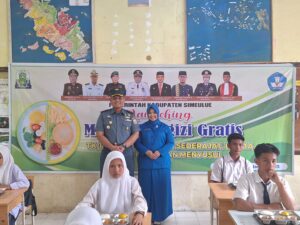 Danlanal Simeulue Hadiri Kegiatan Peluncuran Perdana Program Makan Bergizi Gratis di Kabupaten Simeulue