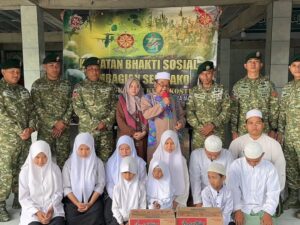 HUT ke-64 Kostrad, Yonbekang 1 Kostrad Berbagi Kasih di Panti Asuhan Ta’lim Ibadurrahman