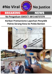 Korban Premanisme Laporkan Penyidik Polres Serang Kota ke Polda Banten