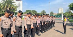 Apel Gabungan Pengamanan Aksi Unjuk Rasa dan PHPU di Wilayah Hukum Polsek Metro Gambir