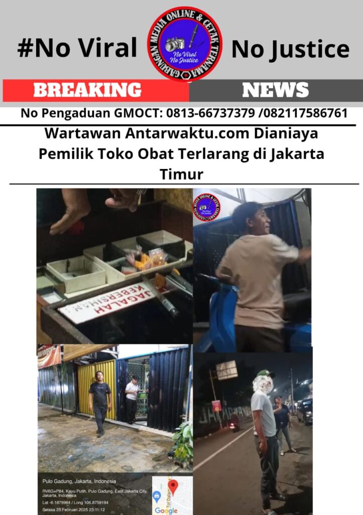 Wartawan Antarwaktu.com Dianiaya Pemilik Toko Obat Terlarang di Jakarta Timur