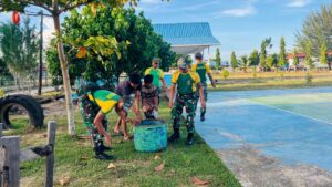 Wujud Kepedulian Lingkungan, Satgas Pamtas Yonarmed 11 Kostrad Bersihkan Pantai Indah di Sebatik Timur, Nunukan