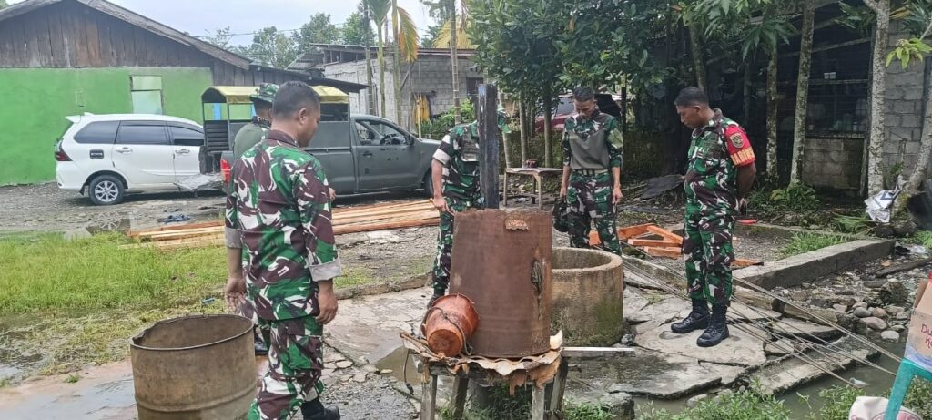 Bantu Kesulitan Warga Masyarakat, Kodim 1710/Mimika Bangun 4 Titik Lagi Sumur Bor dan MCK serta Kamar Mandi Umum