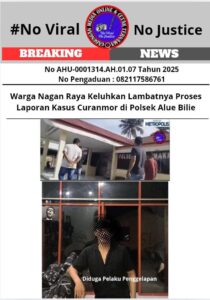 Warga Nagan Raya Keluhkan Lambatnya Proses Laporan Kasus Curanmor di Polsek Alue Bilie
