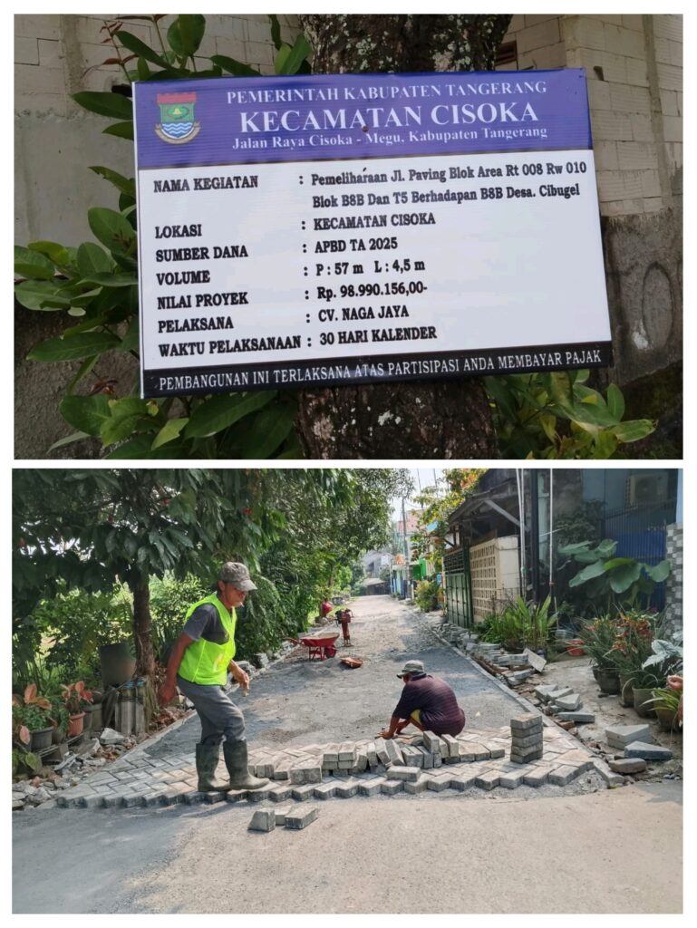 Proyek Pemeliharaan Jalan Paving Block yang di Kerjakan CV. Naga Jaya Disambut Baik Warga Perumahan GPC