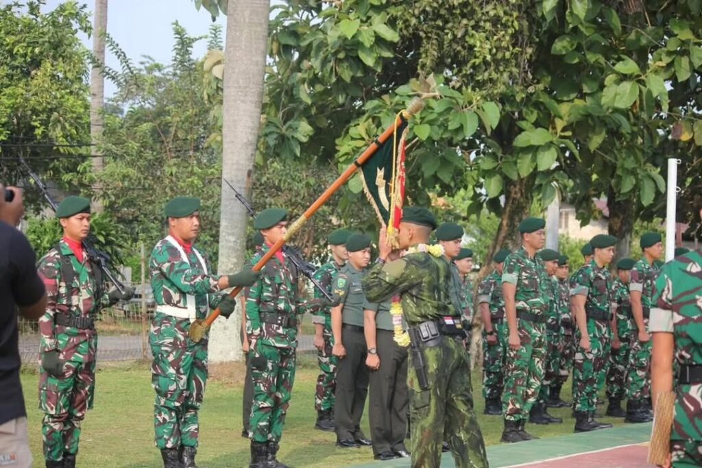 Danyon Bekang 1 Kostrad Pimpin Upacara Penerimaan Satgas Pamtas dan Laporan Korps Kenaikan Pangkat