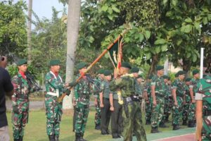 Danyon Bekang 1 Kostrad Pimpin Upacara Penerimaan Satgas Pamtas dan Laporan Korps Kenaikan Pangkat