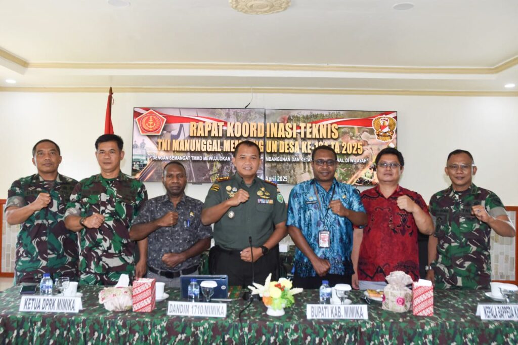 Bersama Forkopimda Dandim 1710/Mimika Ikuti Rakornis TMMD Ke-124 Secara Virtual