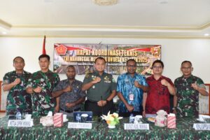 Bersama Forkopimda Dandim 1710/Mimika Ikuti Rakornis TMMD Ke-124 Secara Virtual