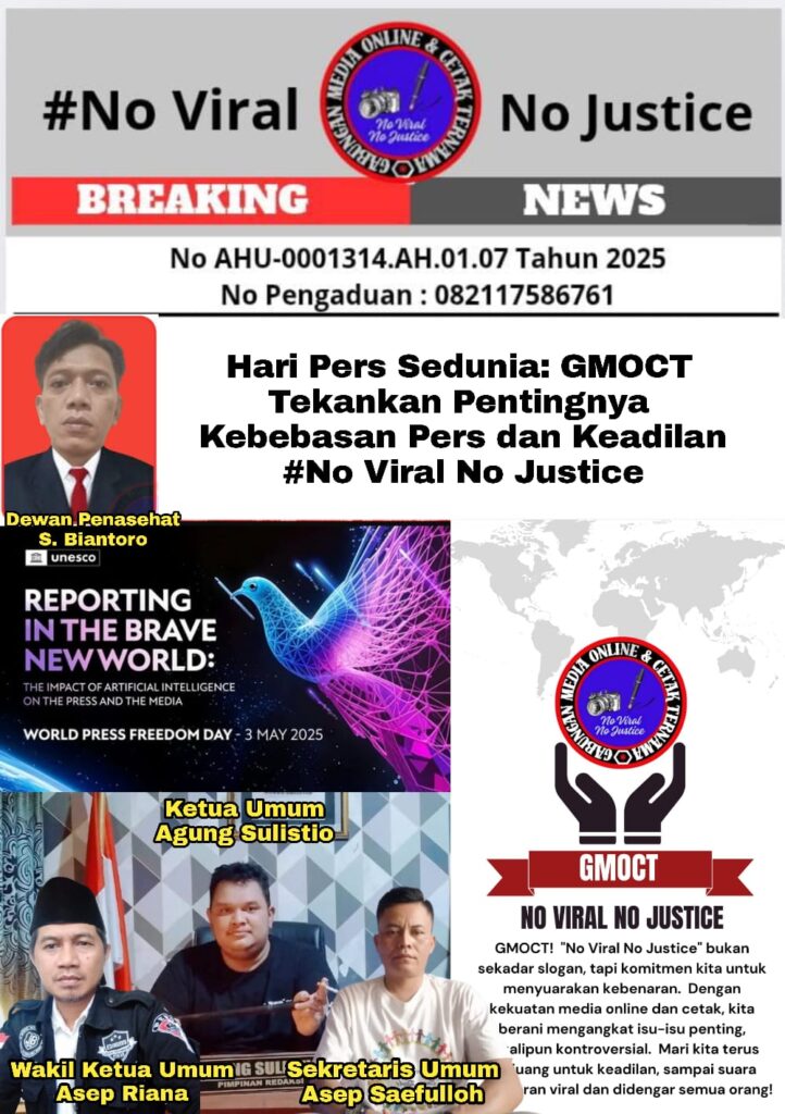 Hari Pers Sedunia: GMOCT Tekankan Pentingnya Kebebasan Pers dan Keadilan #No Viral No Justice
