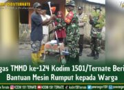Satgas TMMD Ke-124 Kodim 1501/Ternate Berikan Bantuan Mesin Rumput Kepada Warga