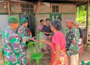Perkuat Hubungan Sosial, Satgas Pamtas Yonarhanud 2 Kostrad Berikan Bakti Sosial