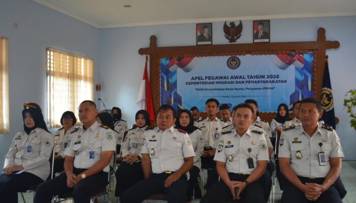 Tampil Dengan Seragam Baru, Lapas Kendal Ikuti Apel Bersama Menteri IMIPAS Secara Virtual