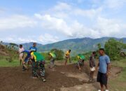 Satgas Yonarhanud 2 Kostrad Perbaiki Jalan Di Desa Naekake