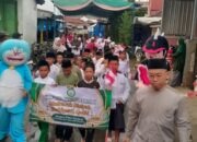 Kemeriahan Pawai Ta’aruf Akhirusaanah Madin Tazkiyatul Qalbi Desa Gondang: Semangat Santri Membara Meski Diguyur Gerimis