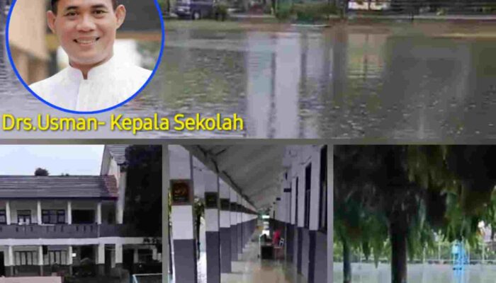 SMAN 4 Tangsel Masih Tergenang Banjir, Hingga saat ini Dinas SDABMBK Belum Ada Langkah Kongkret.