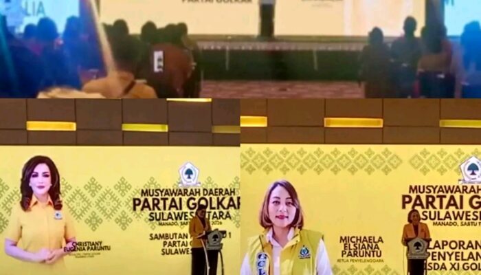 Kehadiran Ketum Golkar Bahlil Lahadalia di Sulut Disambut Antusias Dua Putri Cantik CEP–MEP