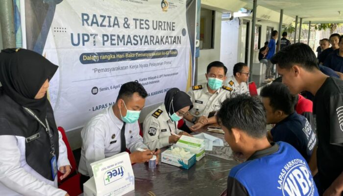 Tes Urine Serentak di Lapas Narkotika Karang Intan, Wujudkan Pemasyarakatan Bersih